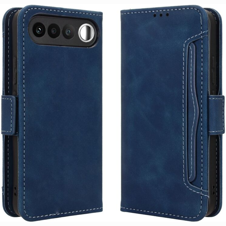 Чехол-книжка с карманами Deexe Wallet Stand для Realme 16 - Blue: фото 1 из 15