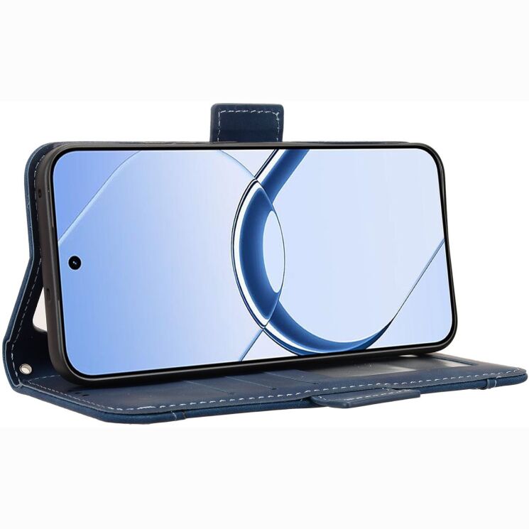 Чехол-книжка с карманами Deexe Wallet Stand для Realme 16 - Blue: фото 6 из 15