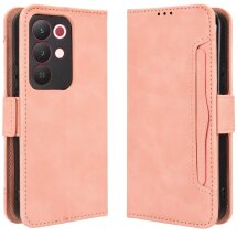 Чехол-книжка с карманами Deexe Wallet Stand для Realme C85 Pro - Pink: фото 1 из 15