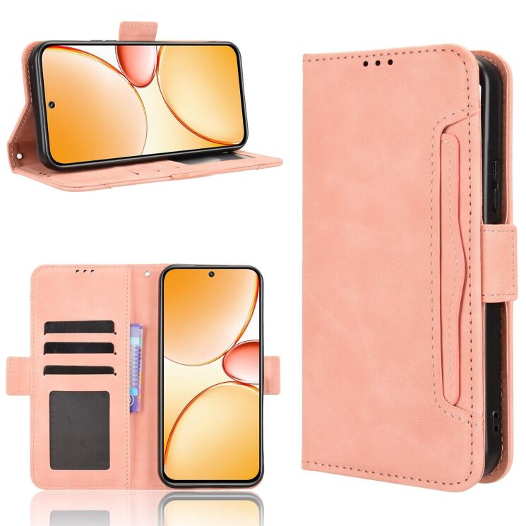 Чехол-книжка с карманами Deexe Wallet Stand для Realme C85 Pro - Pink: фото 7 из 15