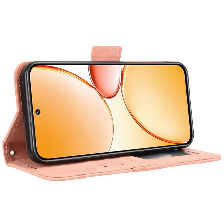 Чехол-книжка с карманами Deexe Wallet Stand для Realme C85 Pro - Pink: фото 5 из 15