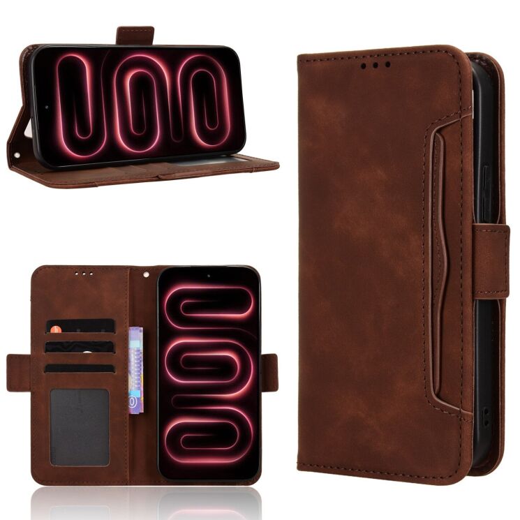 Чохол-книжка з кишеньками Deexe Wallet Stand для Xiaomi Poco F9 Pro - Brown (429109Z) Чохол-книжка з кишеньками Deexe Wallet Stand для Xiaomi Poco F9 Pro - Brown: фото 8 з 17