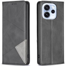 Чехол-книжка с карманами UniCase Geometric Pattern для OPPO Reno 15 F/FS - Black: фото 1 из 10