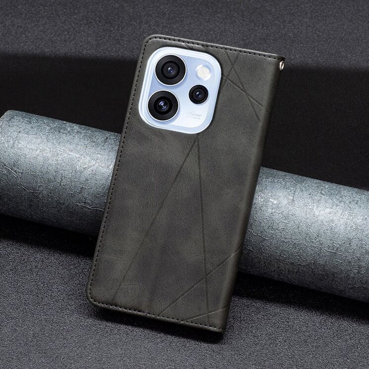 Чехол-книжка с карманами UniCase Geometric Pattern для OPPO Reno 15 F/FS - Black: фото 6 из 10