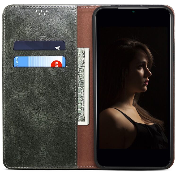 Чохол-книжка з кишеньками UniCase Leather Wallet для Samsung Galaxy A57 (A576) - Green: фото 2 з 8