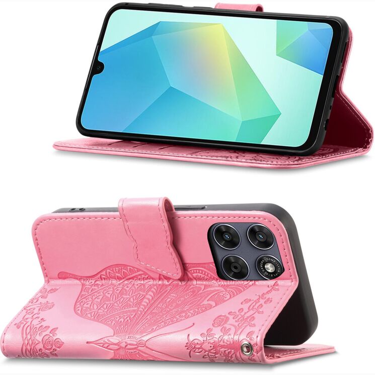 Чохол-книжка з малюнком UniCase Butterfly Pattern для Motorola Edge 70 Fusion - Pink: фото 4 з 8