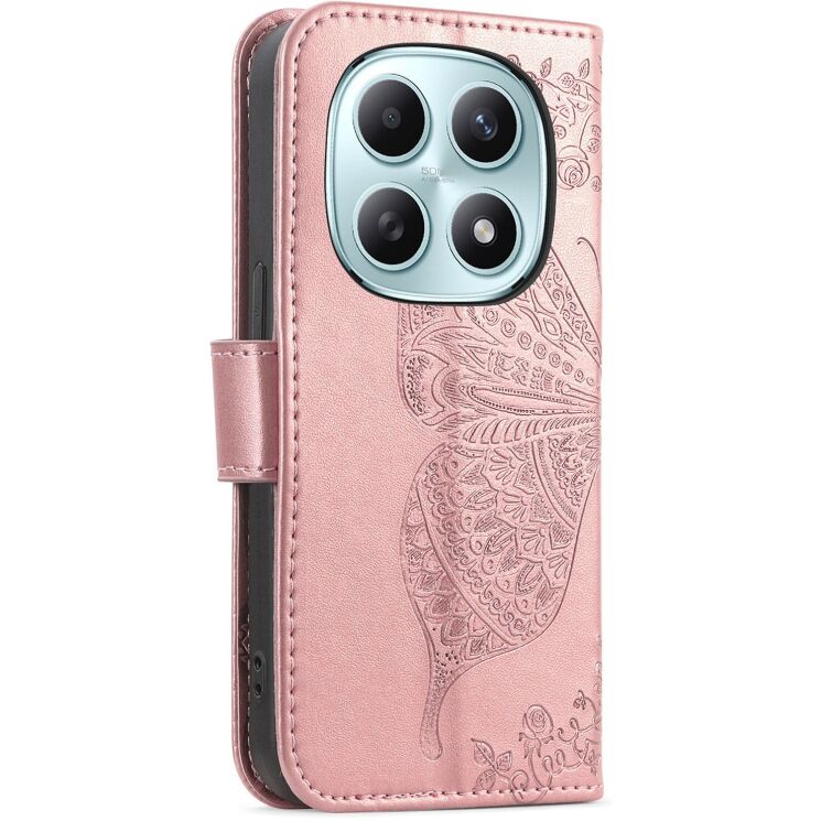 Чехол-книжка с рисунком UniCase Butterfly Pattern для Xiaomi Redmi Note 15 (4G/5G) / Poco M8 5G - Rose Gold: фото 6 из 8