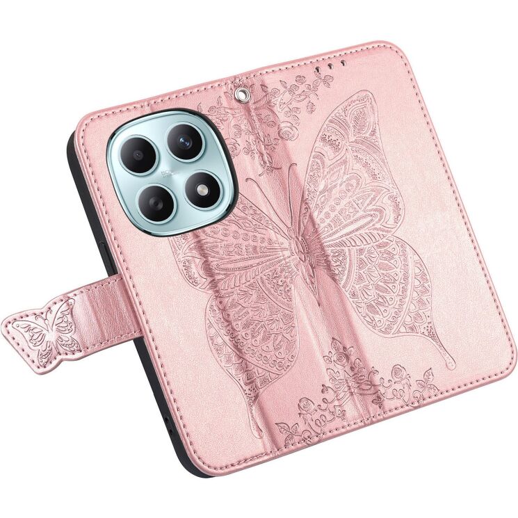 Чехол-книжка с рисунком UniCase Butterfly Pattern для Xiaomi Redmi Note 15 (4G/5G) / Poco M8 5G - Rose Gold: фото 4 из 8