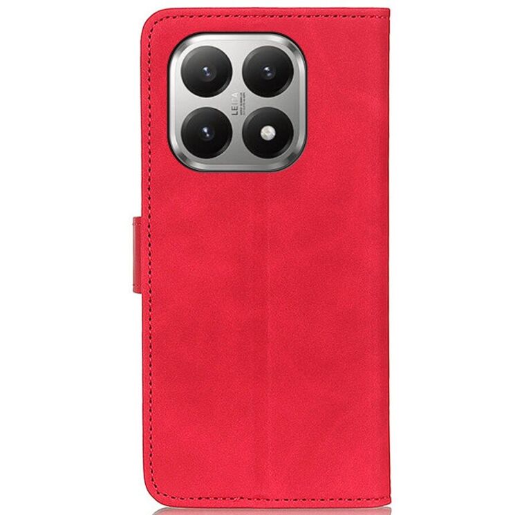 Чехол-книжка с застежкой KHAZNEH Retro Wallet для Xiaomi 17T Pro - Red: фото 6 из 10