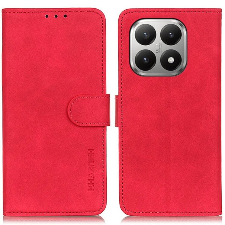 Чехол-книжка с застежкой KHAZNEH Retro Wallet для Xiaomi 17T Pro - Red: фото 1 из 10