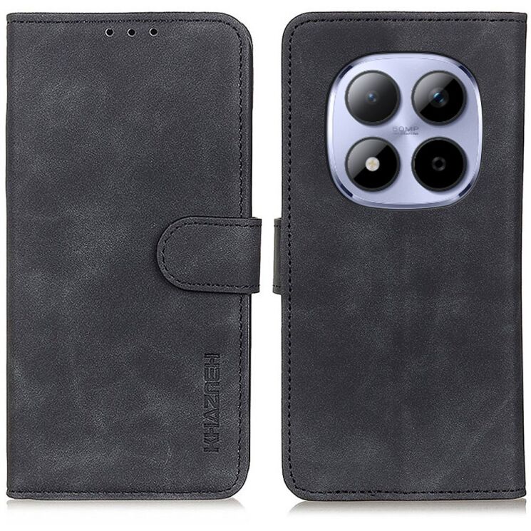 Чохол-книжка з застібкою KHAZNEH Retro Wallet для Xiaomi Redmi Note 15 Pro 5G - Black: фото 1 з 8