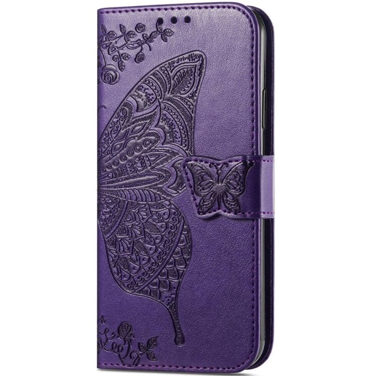 Чехол-книжка UniCase Butterfly Pattern для Motorola Edge 50 Pro - Dark Purple: фото 4 из 8