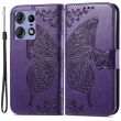 Чехол-книжка UniCase Butterfly Pattern для Motorola Edge 50 Pro - Dark Purple (353640DV)