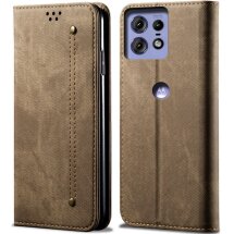 Чехол-книжка UniCase Jeans Wallet для Motorola Edge 50 Pro - Khaki: фото 1 из 6