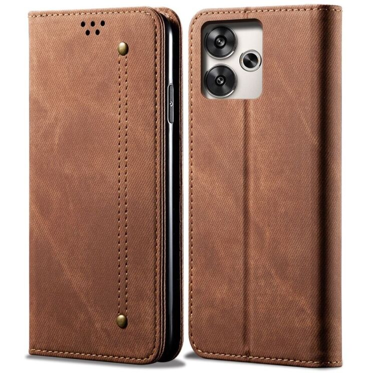 Чохол-книжка UniCase Jeans Wallet для Xiaomi Poco F6 - Coffee: фото 1 з 6