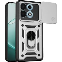Чехол с защитой камеры Deexe Armor Shield для Motorola Edge 70 Max - Silver: фото 1 из 9