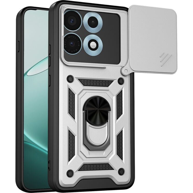 Чехол с защитой камеры Deexe Armor Shield для Motorola Edge 70 Max - Silver (435526S) Чехол с защитой камеры Deexe Armor Shield для Motorola Edge 70 Max - Silver: фото 1 из 9