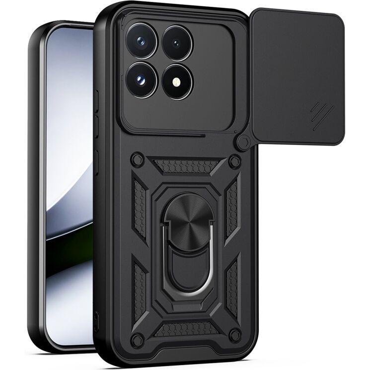 Чехол с защитой камеры Deexe Armor Shield для Xiaomi Poco F9 Pro - Black (429125B) Чехол с защитой камеры Deexe Armor Shield для Xiaomi Poco F9 Pro - Black: фото 1 из 9