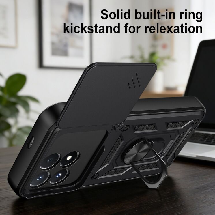 Чохол із захистом камери Deexe Armor Shield для Xiaomi Poco F9 Pro - Rose Gold: фото 8 з 9