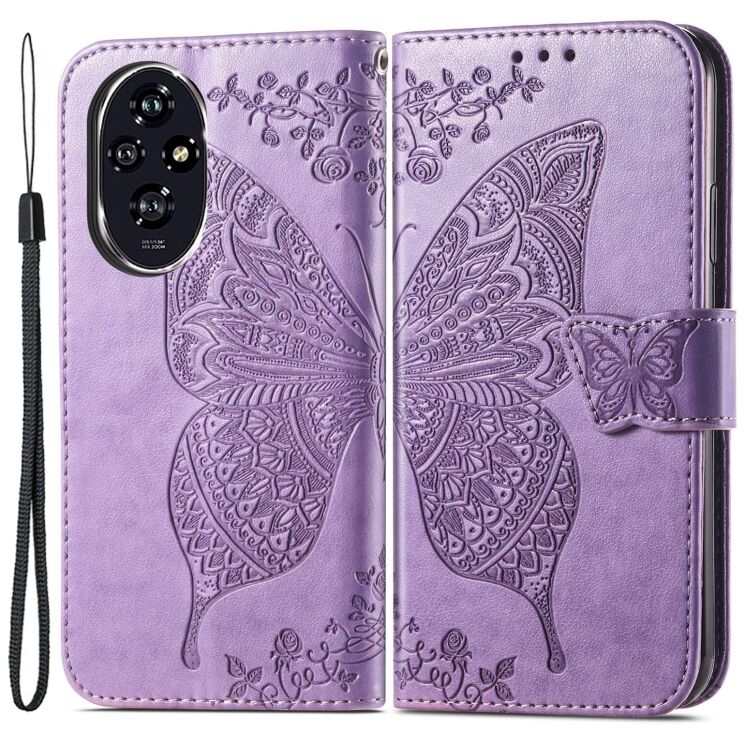 Чохол-книжка з малюнком UniCase Butterfly Pattern для Honor 200 - Light Purple: фото 1 з 7