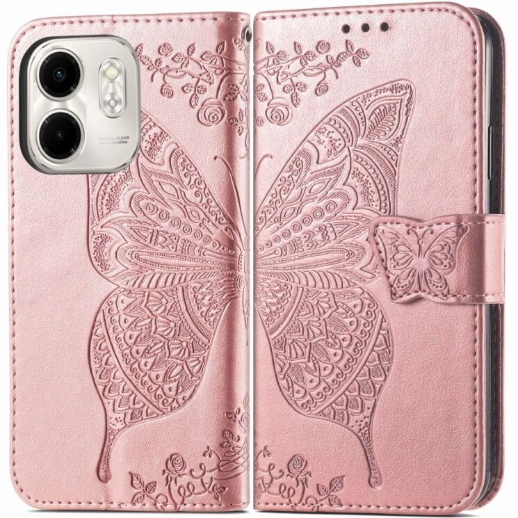 Чохол UniCase Butterfly Pattern для Infinix Smart 9 (X6532) - Rose Gold: фото 1 з 6