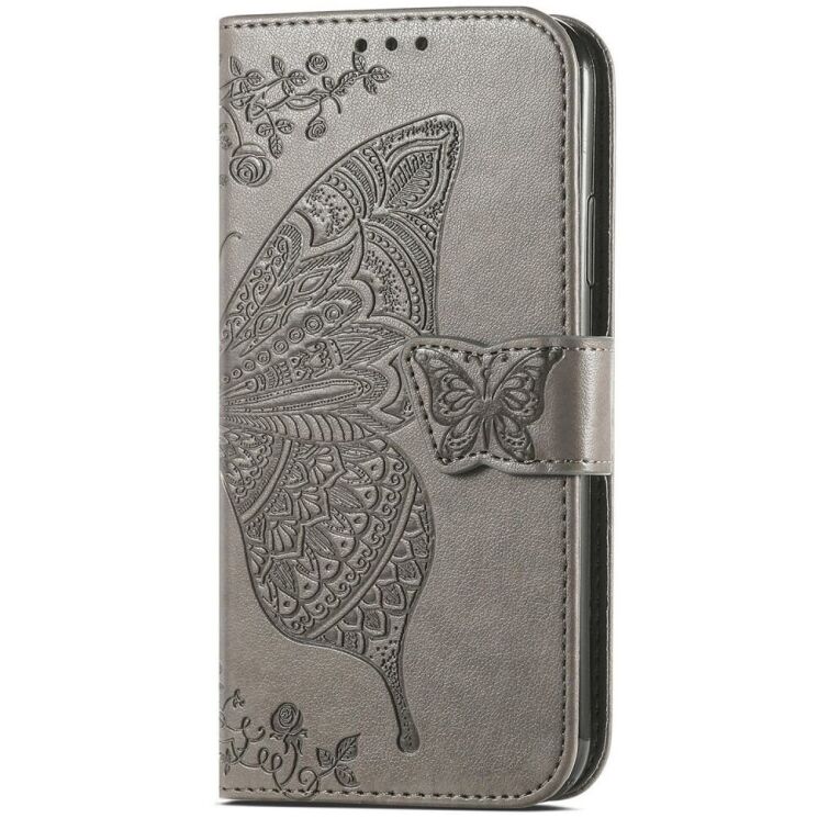 Чехол UniCase Butterfly Pattern для Motorola Edge 50 Fusion - Grey: фото 4 из 8