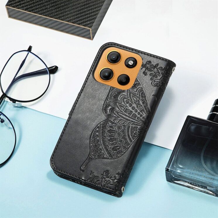 Чехол UniCase Butterfly Pattern для Motorola Moto G15 - Black: фото 6 из 11