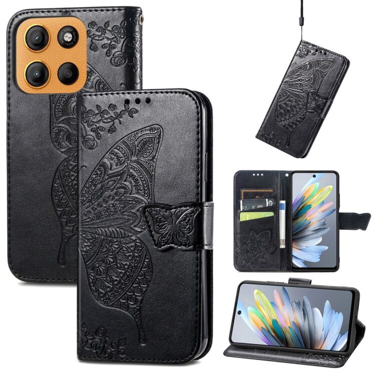 Чехол UniCase Butterfly Pattern для Motorola Moto G15 - Black: фото 1 из 11