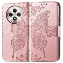 Чехол UniCase Butterfly Pattern для OPPO Reno 12 F/FS - Rose Gold: фото 1 из 10
