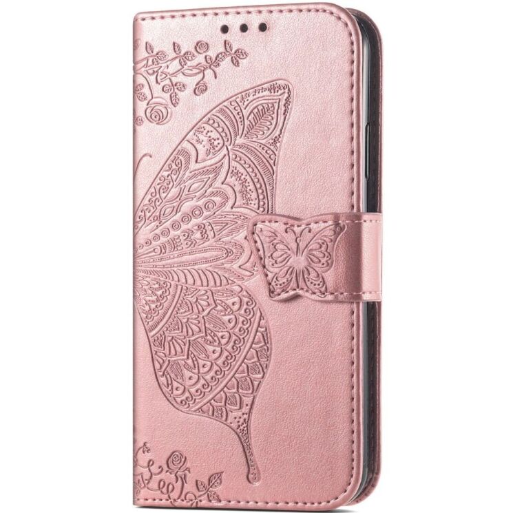 Чехол UniCase Butterfly Pattern для OPPO Reno 12 F/FS - Rose Gold: фото 4 из 10
