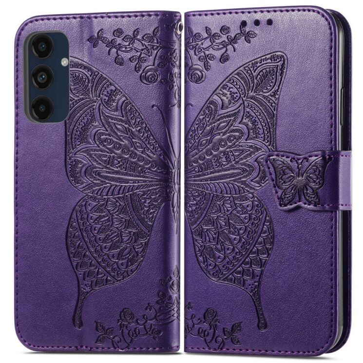 Чехол UniCase Butterfly Pattern для Samsung Galaxy A16 (A165) - Dark Purple: фото 1 из 6