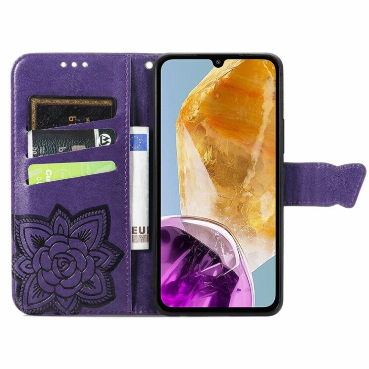 Чехол UniCase Butterfly Pattern для Samsung Galaxy M15 (M156) - Dark Purple: фото 2 из 8