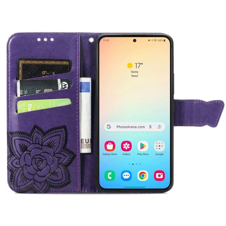 Чехол UniCase Butterfly Pattern для Samsung Galaxy S25 (S931) - Dark Purple: фото 3 из 9