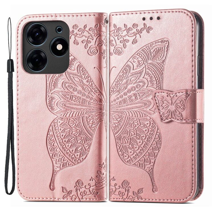 Чехол UniCase Butterfly Pattern для TECNO Spark 10 Pro - Rose Gold: фото 1 из 9