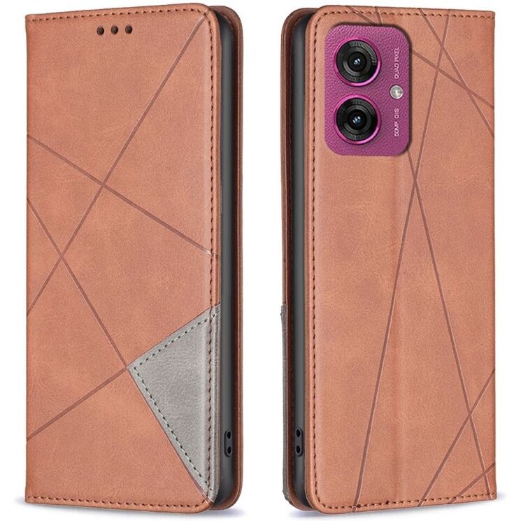 Чехол UniCase Geometric Pattern для Motorola Moto G55 - Brown: фото 1 из 8