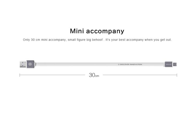 Дата-кабель NILLKIN MiniCable (microUSB - 30см) - White: фото 5 з 12