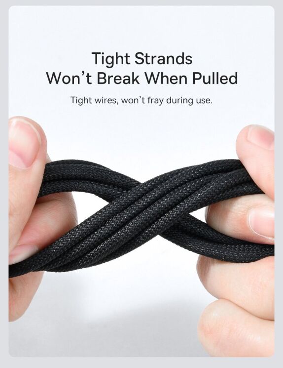 Кабель Baseus Tungsten Gold USB to Type-C (100W, 1m) CAWJ000001 - Black (896278B) Кабель Baseus Tungsten Gold USB to Type-C (100W, 1m) CAWJ000001 - Black: фото 18 з 22