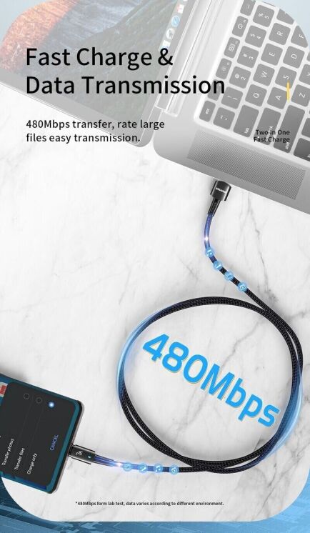 Кабель ESSAGER Sunset USB to Type-C (7A, 100W, 2m) EXC7A-CGA01-P - Black (982803B) Кабель ESSAGER Sunset USB to Type-C (7A, 100W, 2m) EXC7A-CGA01-P - Black: фото 7 из 15