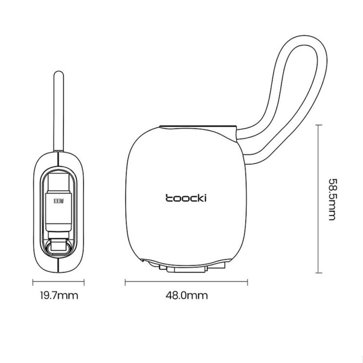 Кабель TOOCKI TX131C2 Type-C to Type-C (100W, 1m) - Black: фото 13 з 13
