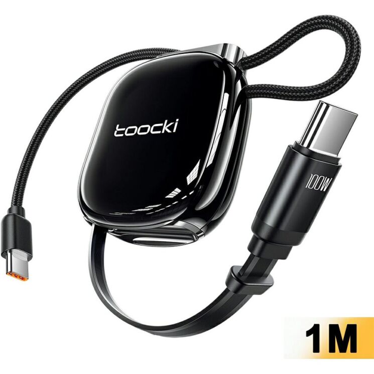 Кабель TOOCKI TX131C2 Type-C to Type-C (100W, 1m) - Black: фото 1 з 13