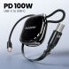 Кабель TOOCKI TX131C2 Type-C to Type-C (100W, 1m) - Black (982821B). Фото 2 з 13