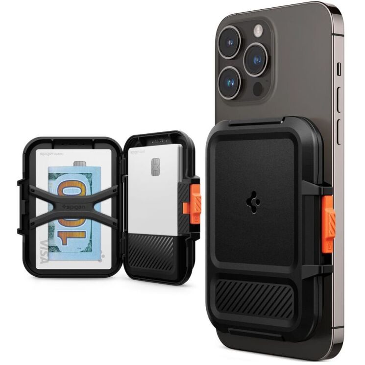 Кардхолдер Spigen (SGP) Lock Fit (MagFit) AFA06031 - Black: фото 2 из 21