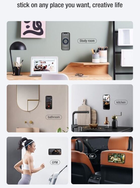 Комплект магнитных колец NILLKIN SnapHold Magnetic Sticker - Black: фото 7 из 16