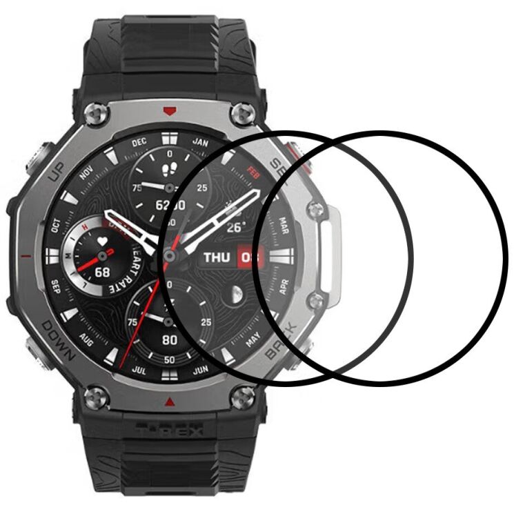 Комплект захисних плівок Deexe Protector Film для Xiaomi Amazfit T-ReX 3 - Black: фото 1 з 5