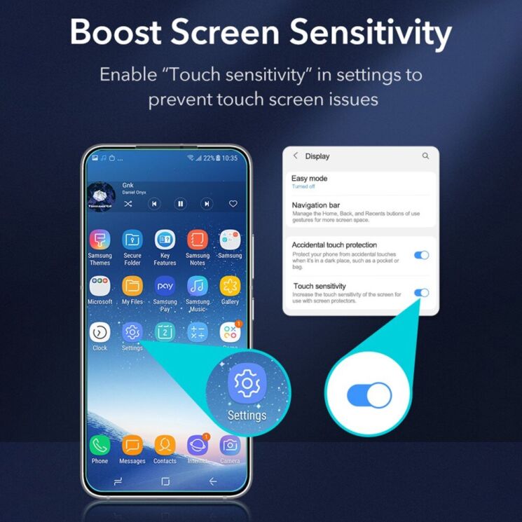Комплект защитных пленок ESR Liquid Skin Full-Coverage Screen Protector для Samsung Galaxy S22 Plus (S906): фото 5 из 9