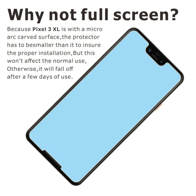 Комплект захисних стекол ITIETIE 2.5D 9H для Google Pixel 3 XL: фото 6 з 8