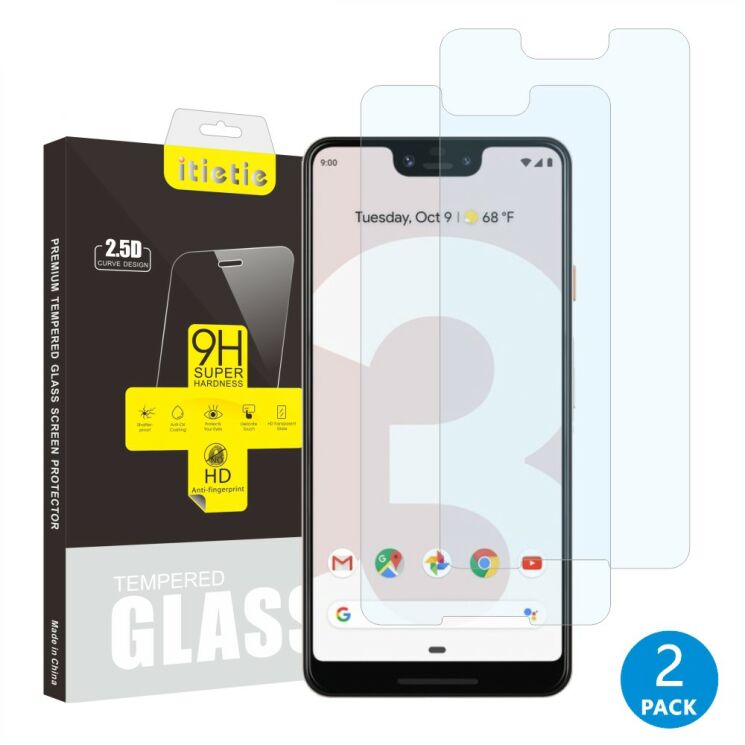 Комплект захисних стекол ITIETIE 2.5D 9H для Google Pixel 3 XL: фото 1 з 8