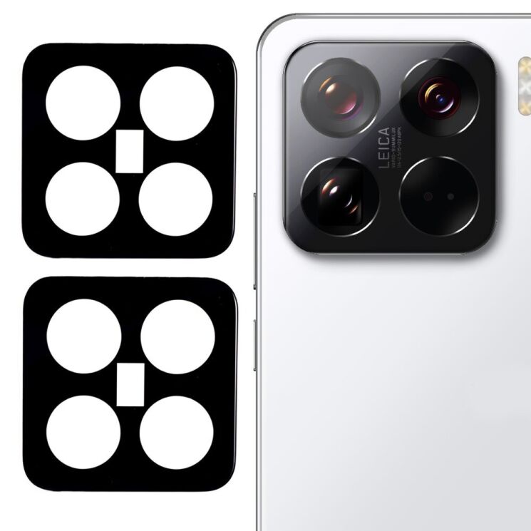 Комплект защитных стекол на заднюю камеру Deexe Camera Lens Protector для Xiaomi 15 Pro - Black: фото 1 из 5