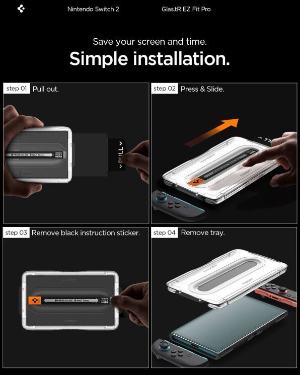 Комплект захисних стекол Spigen Glas.tR EZ Fit Pro (FC) для Nintendo Switch 2 (AGL10797): фото 10 з 10