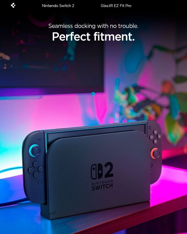 Комплект захисних стекол Spigen Glas.tR EZ Fit Pro (FC) для Nintendo Switch 2 (AGL10797): фото 7 з 10